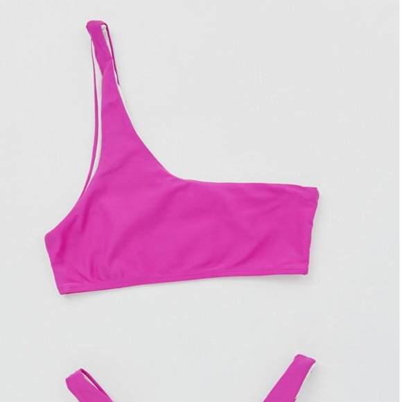 ⭐️ Shea One-Shoulder Boho Minimal Hipster Hippie Art Deco Farm Modern Bikini Top - Picture 3 of 5